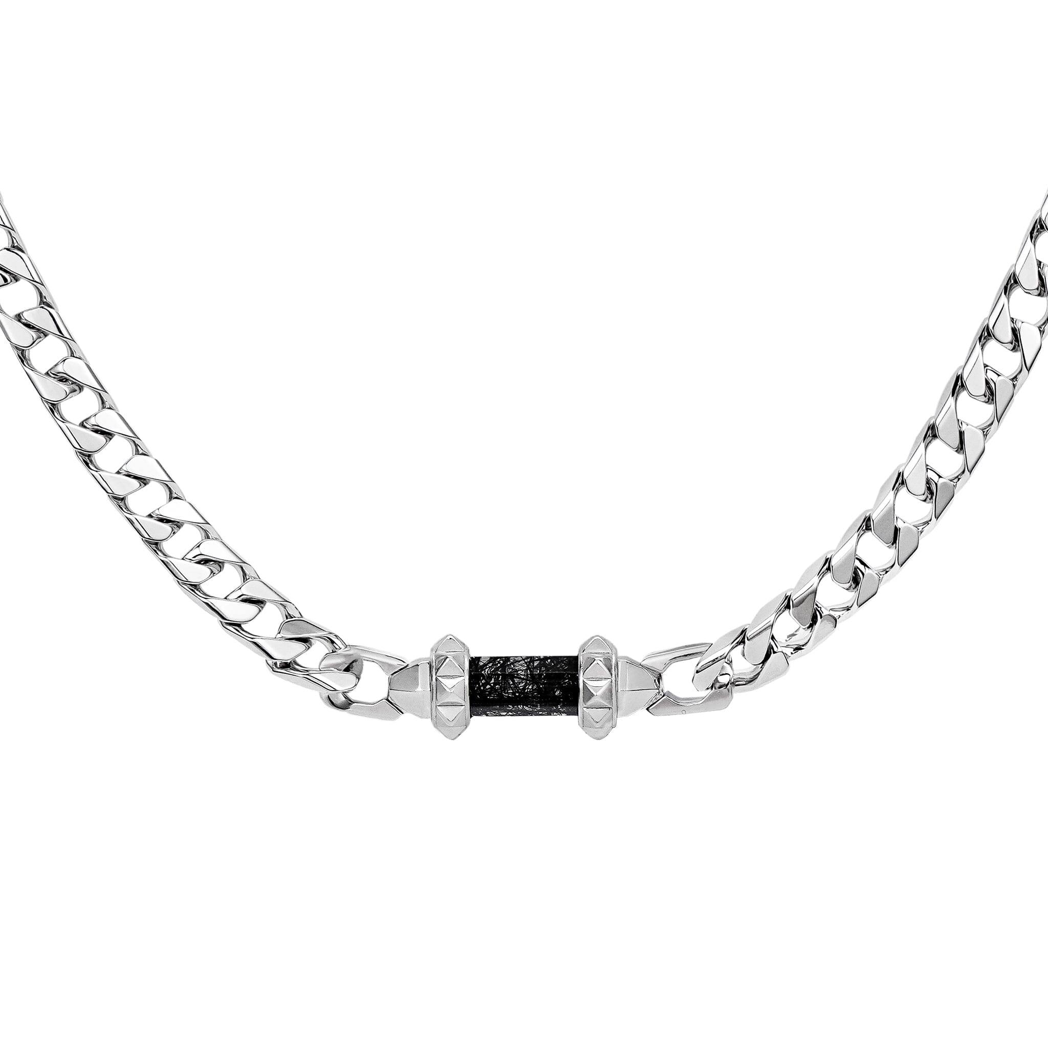ブラックルチルクォーツ 黒目 キヘイチェーン ネックレス ネックレス AWNL