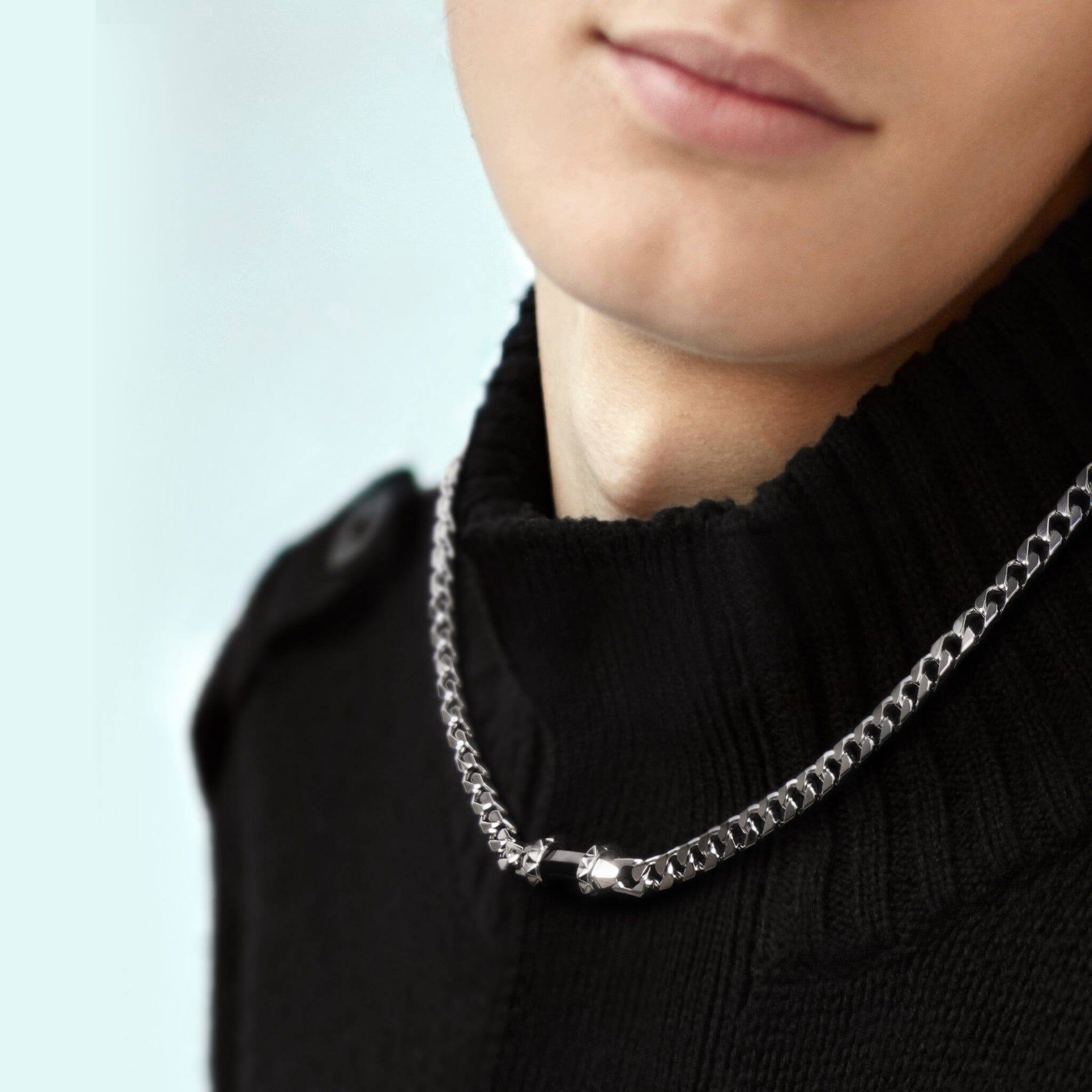 ブラックルチルクォーツ 黒目 キヘイチェーン ネックレス ネックレス AWNL