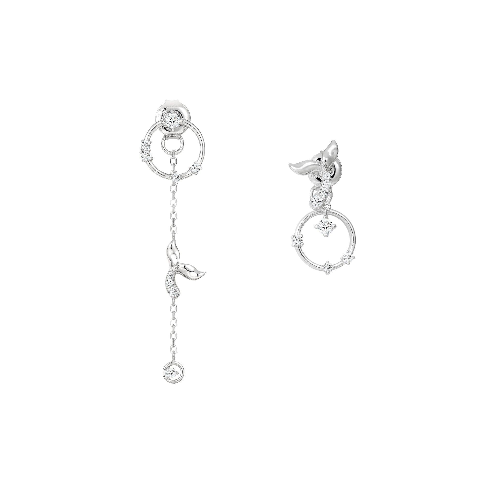 人魚 シルバー 左右非対称ピアス ピアス AWNL