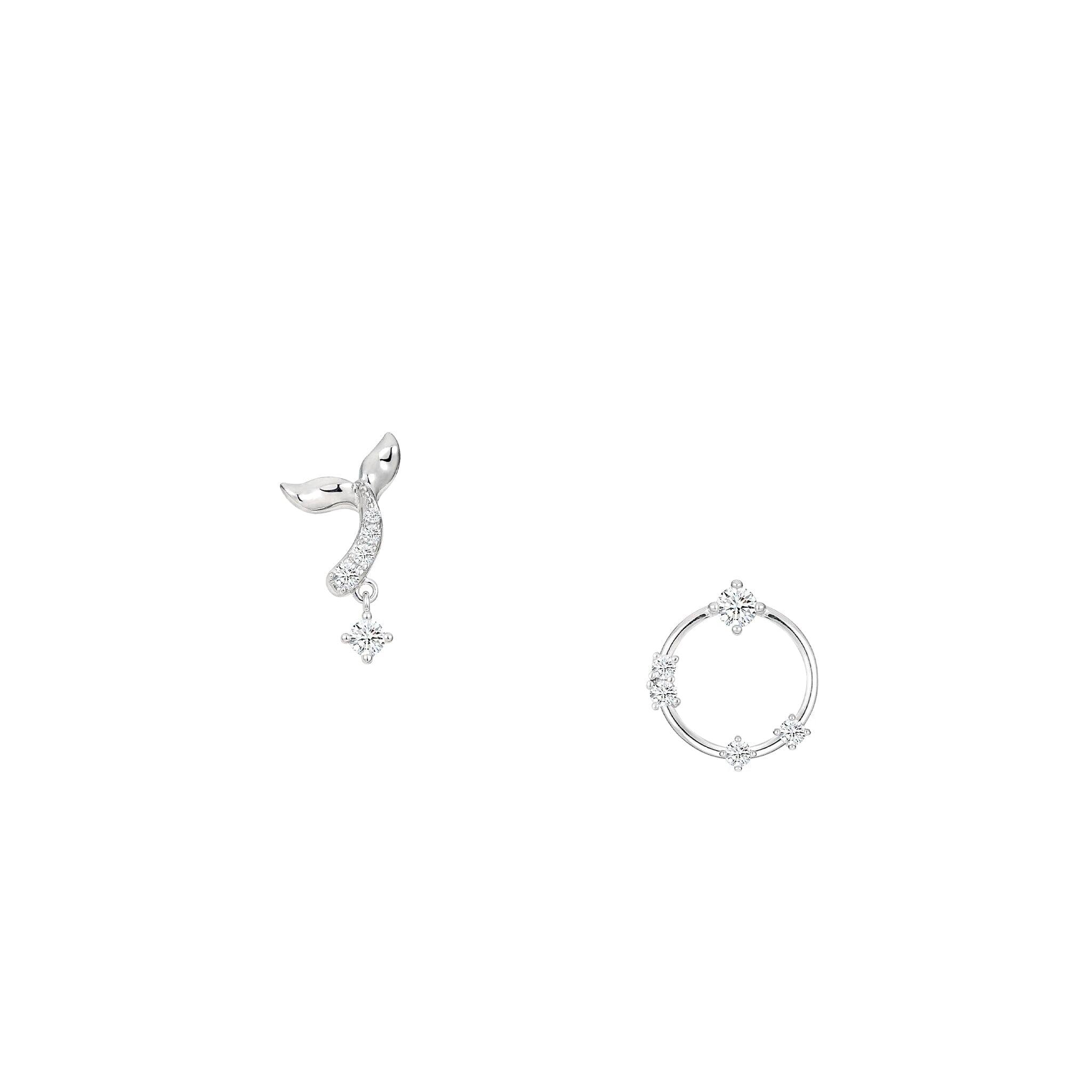 人魚 シルバー 左右非対称ピアス ピアス AWNL