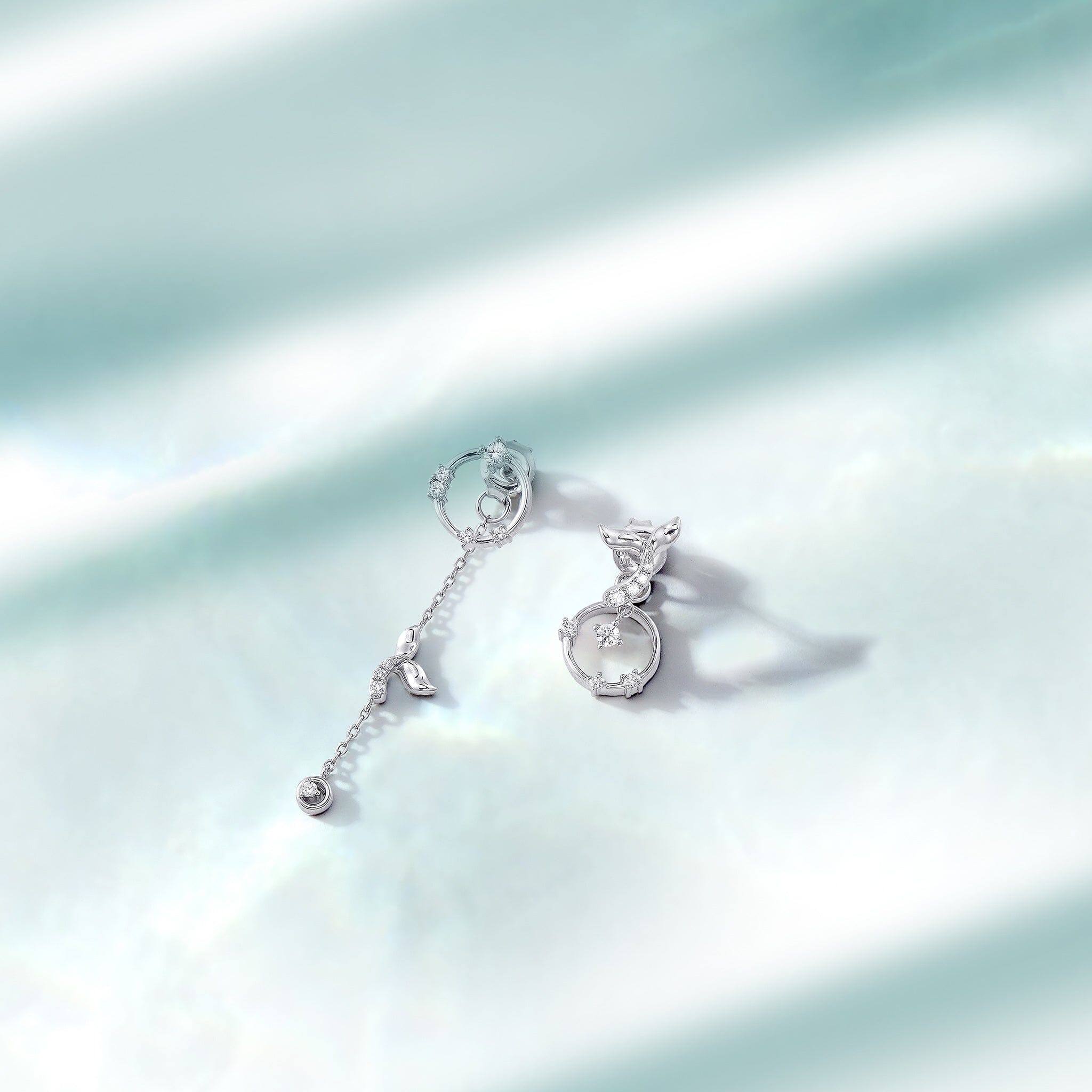 人魚 シルバー 左右非対称ピアス ピアス AWNL