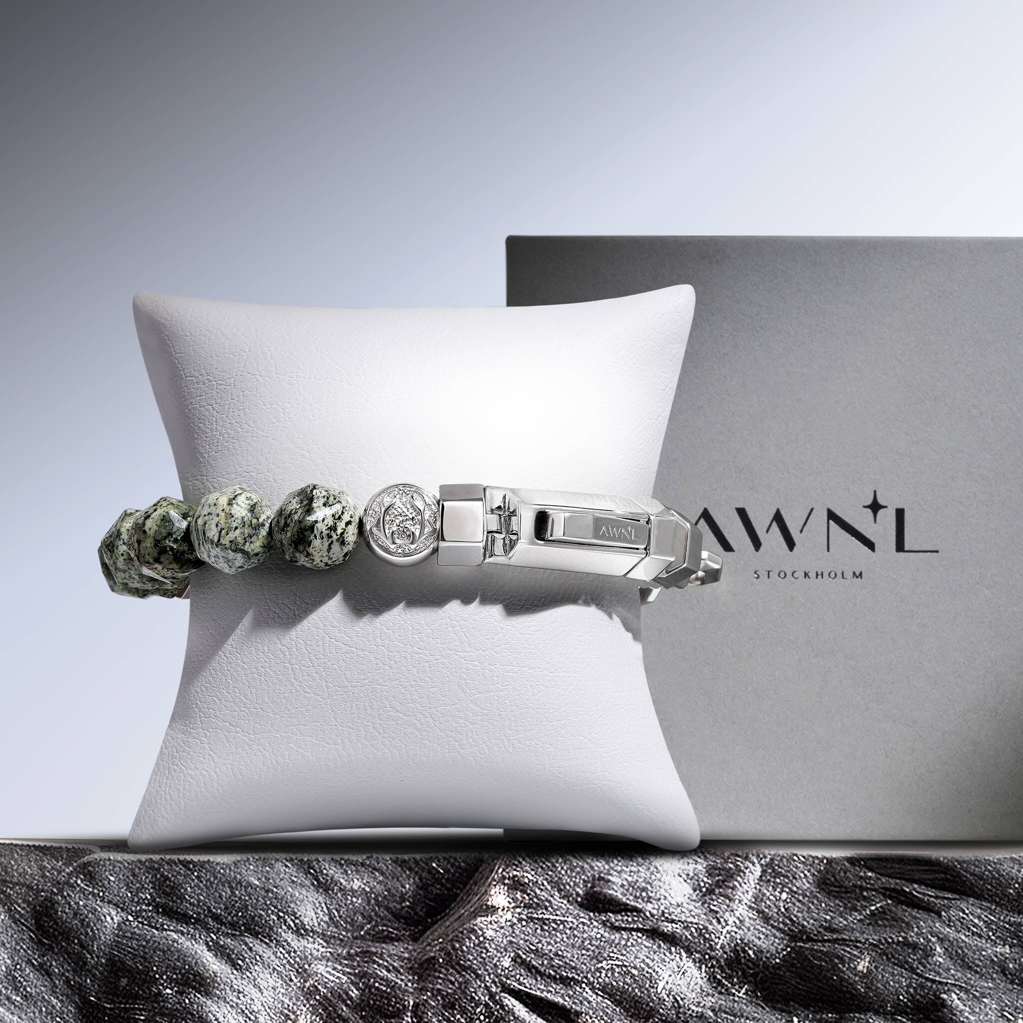 グリーンゼブラジャスパー ハーフチェーン ブレスレット ブレスレット AWNL 