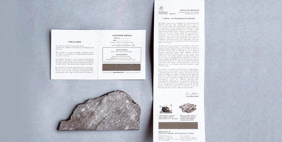 隕石商品認証コード　保証カード
